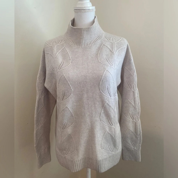 White Label Cashmere High Neck Beige Sweater Size Small - Picture 6 of 6